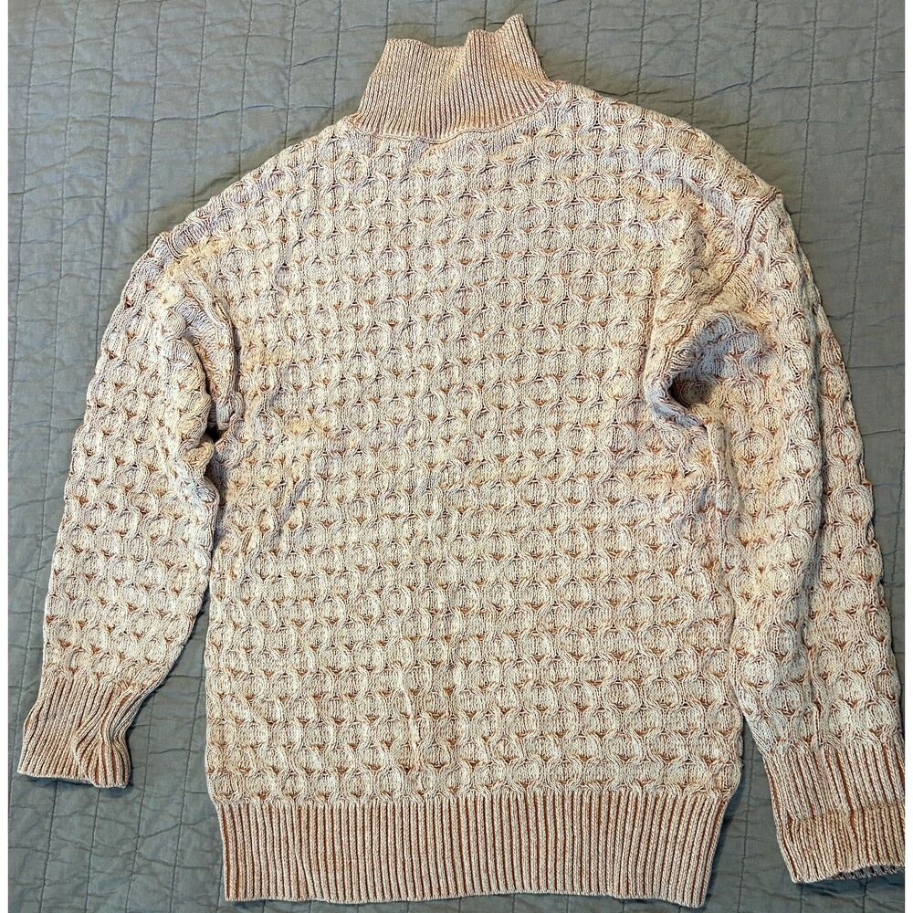 Knox Rose Women's Mock Neck Sweater Size Chunky Textured Knit White Sand Size XS